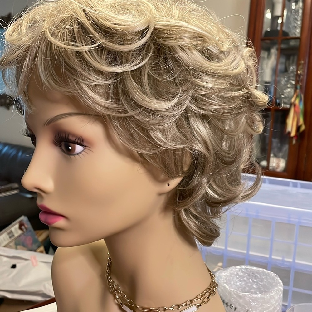 TWC Basics Wig, Light Brown with Blonde Highlights. New never used